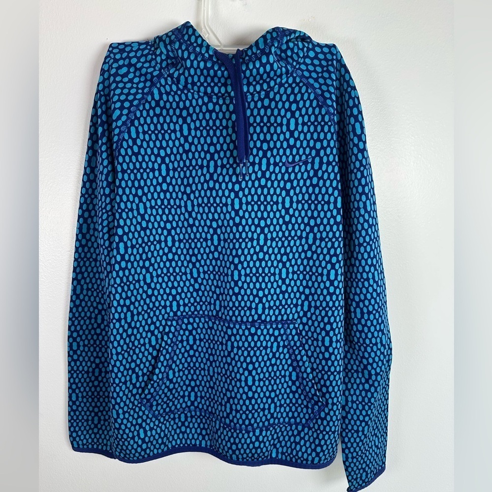 Nike Therma-Fit Blue Pullover Hoodie Polka Dot size Small